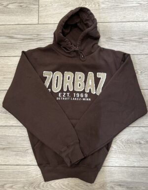 DLZ HOODIE-CHOCOLATE WITH KHAKI APPLIQUE