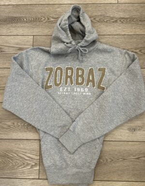DLZ HOODIE-HEATHER GREY WITH KHAKI APPLIQUE