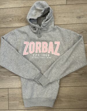 DLZ HOODIE HEATHER WITH PINK APPLIQUE