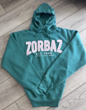 DLZ HOODIE-ZEA GREEN REZPONDING FONT